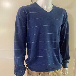 Armani Collezioni Men's Blue V Neck Pullover L